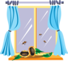 Bees At The Window Clip Art